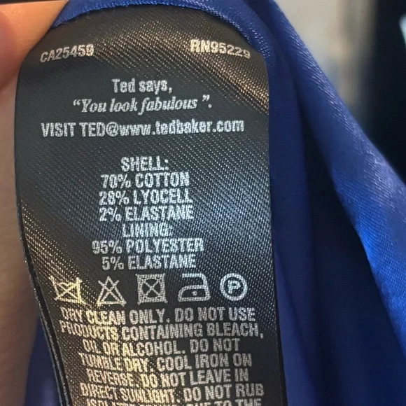 Ted Baker Blue Velvet Cap Sleeve Ruffle Mini Dress 2